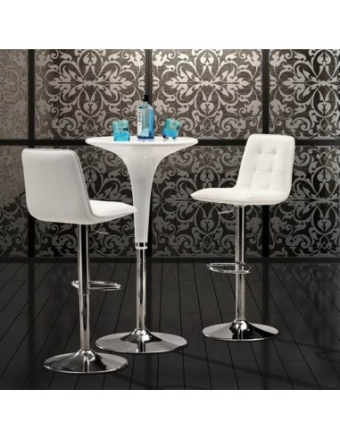 Taburete Odisea simipiel blanco ideal bares y puff