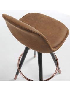 Taburete Swich TL tela marrón oxido detalle