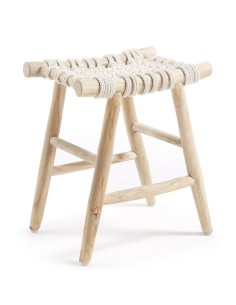 Taburete Karnak madera de teka y cuerda