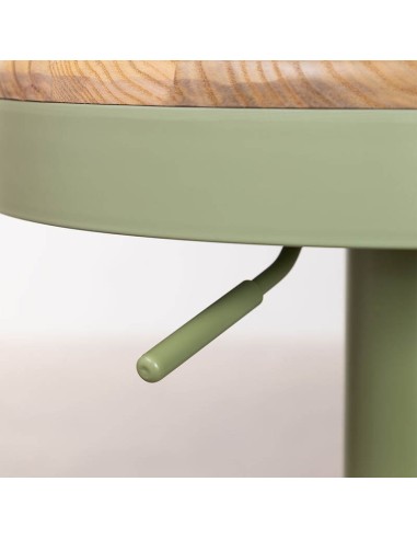 Taburete Chachi mousse celadón detalle