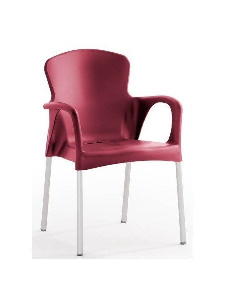 Sillón Thor en polipropileno burdeos