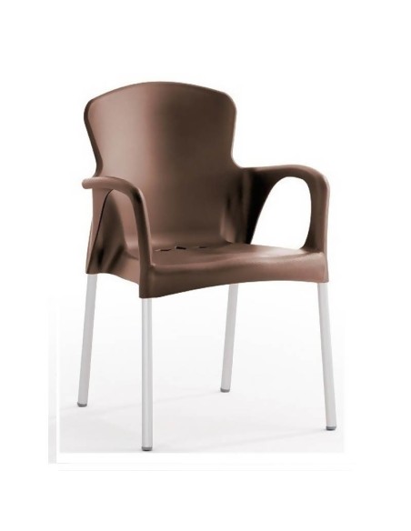 Sillón Thor en polipropileno marrón chocolate