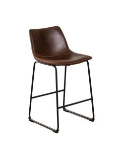Taburete Dosinda polipiel marrón chocolate