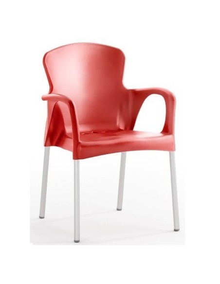 Sillón Thor en polipropileno rojo