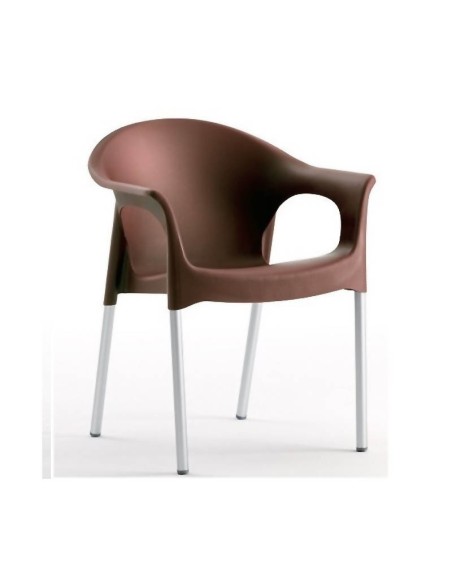 Sillón Axe de polipropileno marrón chocolate