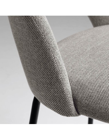 Taburete Arconio tela gris claro detalle