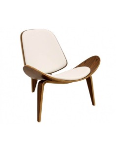 Butaca Aval fresno simipiel blanco 2