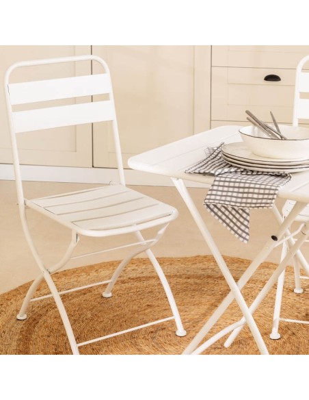 Silla metálica concesa blanca 2