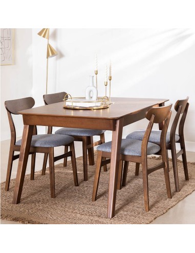 Conjunto Ambrosio madera oscura con cojín gris 3