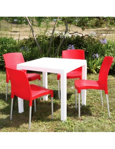 Mesa Faustino ratán sintético para exterior ideal terrazas y jardín