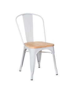 Silla Tol blanca Madera pino claro