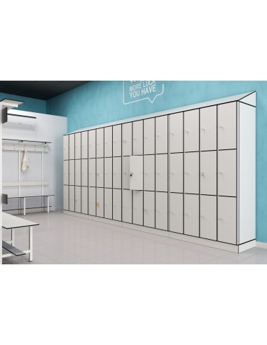 Taquilla 3P Compacto con perfilería ideal vestuarios de gimnasios y empresas