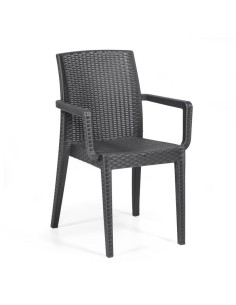 Sillón Floilana apilable de polipropileno antracita