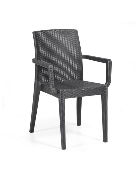 Sillón Floilana apilable de polipropileno antracita