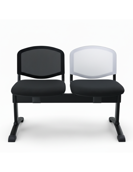 Imagen frontal Bancada Goa 2P dos colores pata T negra