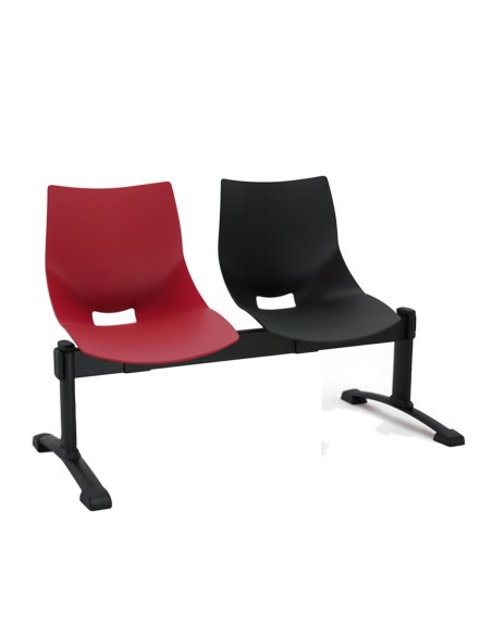 Bancada Shell 2 Plazas Pata T invertida negra