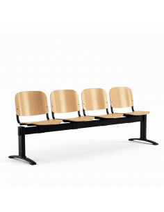 Bancada Haley 4 Plazas pie T invertido negro