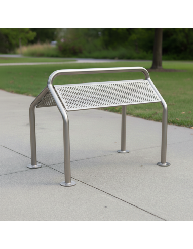 Banco Isquiático Rex Doble Inox | Apoyo urbano para dos usuarios
