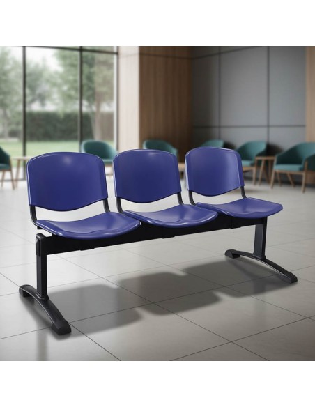 Bancada Haley 3 Plazas | Diseño Moderno y Polipropileno Resistente