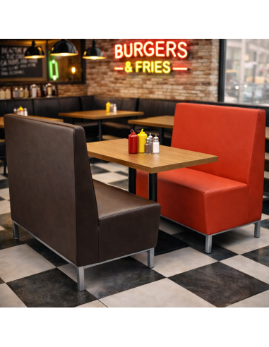 Banco Drum doble para restaurantes y amburgueserías