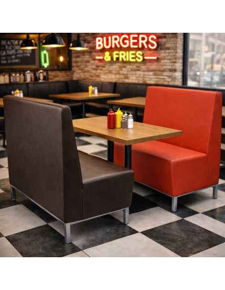 Banco Drum doble para restaurantes y amburgueserías