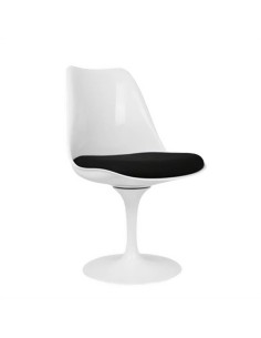 Silla Rim Giratoria blanca cojín negro