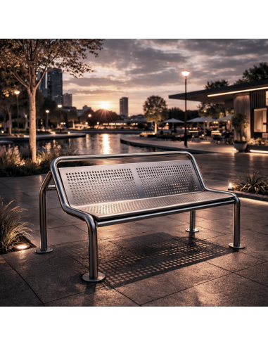 Banco Isquiático REMI Doble Mixto INOX ideal zonas de paseo