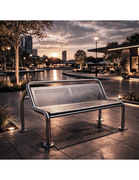 Banco Isquiático REMI Doble Mixto INOX ideal zonas de paseo