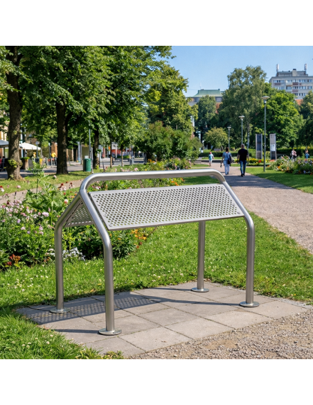 Banco Isquiático Rex Doble INOX ideal zonas de paseo