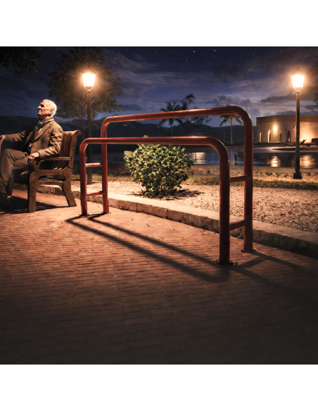 Barras de Apoyo Isquiático Dobles Pintada para parques