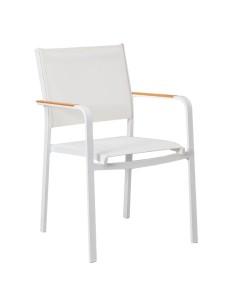 Sillón de aluminio y textilene blanco gardenia