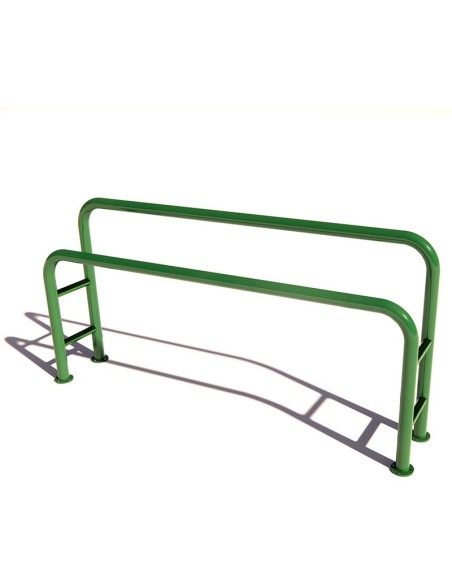 Barras de apoyo isquiático dobles pintada epoxi verde 150×37×98 cm