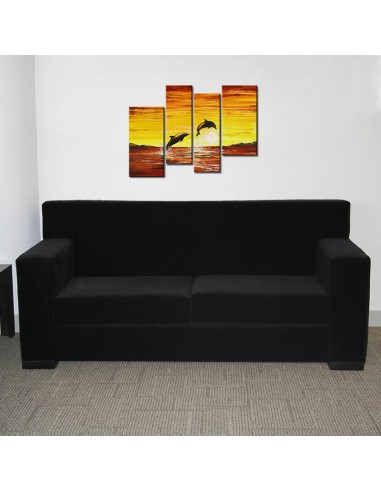 Sofá Trufa 2 plaza polipiel negro