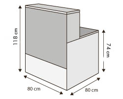 Dimensiones Mostrador Adams