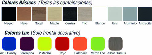 Tabla de colores Mostrador Adams